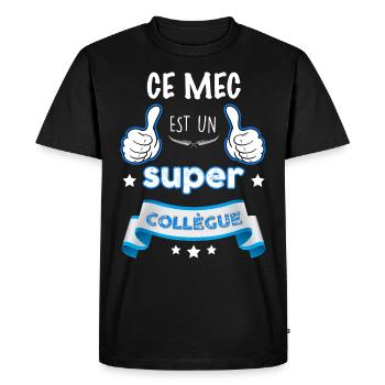 Collègue entreprise Cadeau ami et collègue - T-shirt Premium bio Homme - noir - Devant - Nico (187cm)