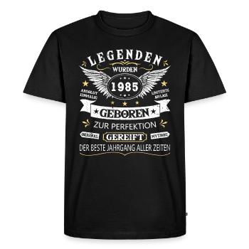 Legenden 1985 Geboren Geschenk Jahrgang 1985 - Männer Premium Bio T-Shirt - Schwarz - Vorne - Nico (187cm)