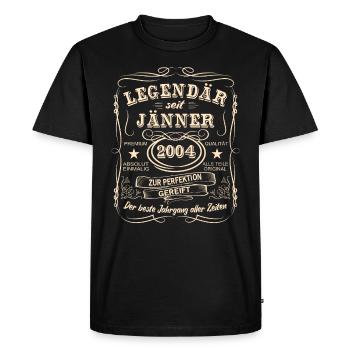 Legends January 2004 Born 2004 - Men's Premium Organic T-Shirt - black - Front - Nico (187cm)