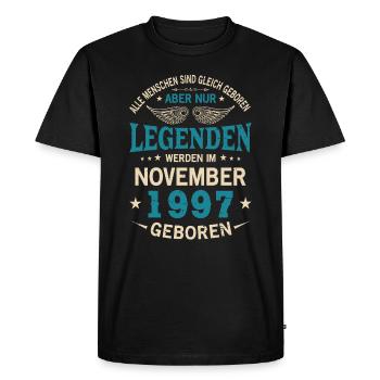 Toutes les personnes naissent égales Novembre 1997 - T-shirt Premium bio Homme - noir - Devant - Nico (187cm)
