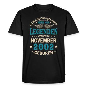All people are born equal November 2002 - Men's Premium Organic T-Shirt - black - Front - Nico (187cm)