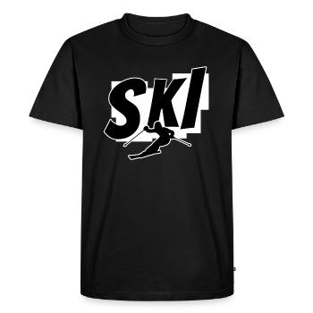 Skiing Skiing Schifoan is the most leiwandste - Men's Premium Organic T-Shirt - black - Front - Nico (187cm)