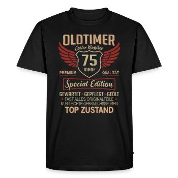 75e anniversaire 75 ans de voiture classique unique - T-shirt Premium bio Homme - noir - Devant - Nico (187cm)