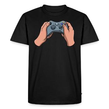 Manette gamer - T-shirt Premium bio Homme - noir - Devant - Nico (187cm)