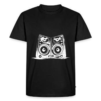 Haut-parleurs de fête de musique Basse - T-shirt Premium bio Homme - noir - Devant - Nico (187cm)