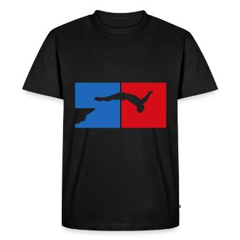 Retro Graphic Cliff Diver Cliff Diving Tombstoning - Men's Premium Organic T-Shirt - black - Front - Nico (187cm)