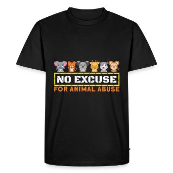 Aucune excuse pour la maltraitance animale Végétarien végétalien - T-shirt Premium bio Homme - noir - Devant - Nico (187cm)