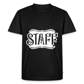 Staff Member - Men's Premium Organic T-Shirt - black - Front - Nico (187cm)