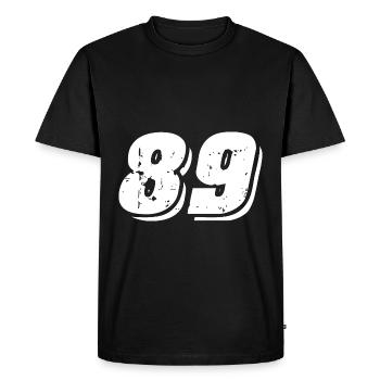 89 Number Symbol - Men's Premium Organic T-Shirt - black - Front - Nico (187cm)