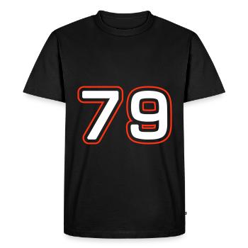 Symbole numérique 79 - T-shirt Premium bio Homme - noir - Devant - Nico (187cm)
