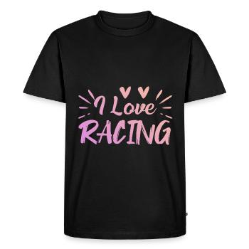 J’adore la course - T-shirt Premium bio Homme - noir - Devant - Nico (187cm)