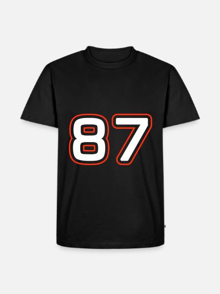 87 Zahl Symbol - Männer Premium Bio T-Shirt - Schwarz