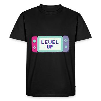 switch level up - Men's Premium Organic T-Shirt - black - Front - Nico (187cm)