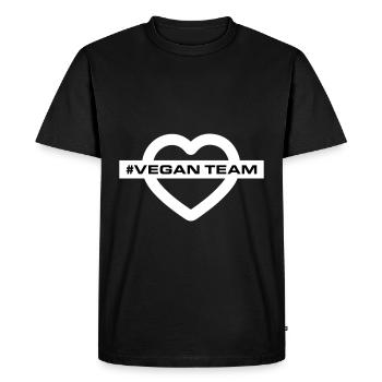 Vegan Team Heart - Men's Premium Organic T-Shirt - black - Front - Nico (187cm)
