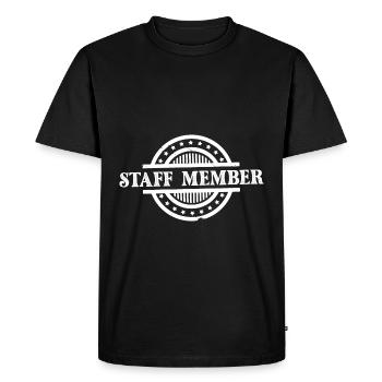 Tampon du membre du personnel - T-shirt Premium bio Homme - noir - Devant - Nico (187cm)