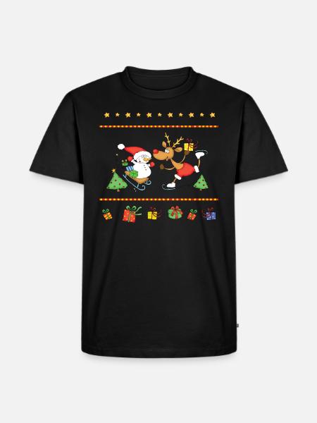 Cheerfull Christmas winter sports. - Herre Premium økologisk T-shirt - sort
