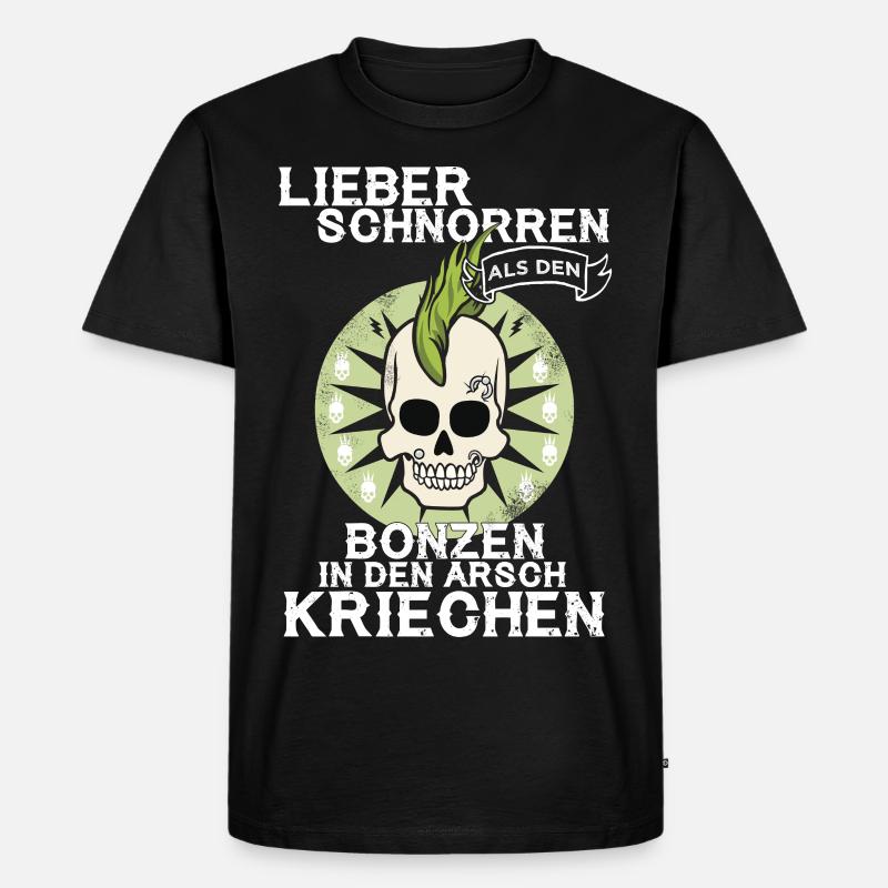 PUNK - Arsch kriechen - Männer Premium Bio T-Shirt - Schwarz