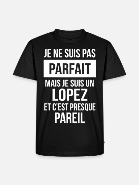 Nom de Famille - LOPEZ - T-shirt Premium bio Homme - noir