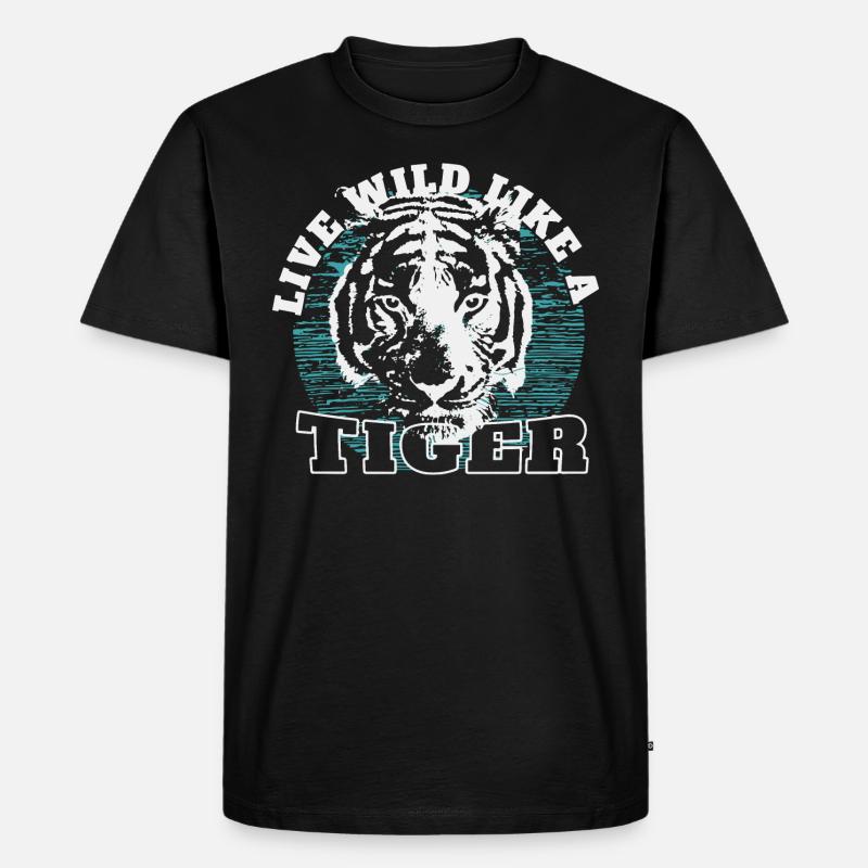 Tiger - Männer Premium Bio T-Shirt - Schwarz
