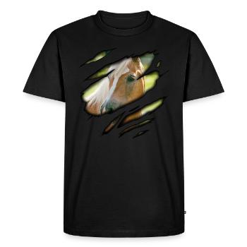 Haflinger en moi - T-shirt Premium bio Homme - noir - Devant - Nico (187cm)