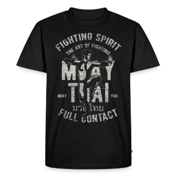 Muay Thai arts martiaux Thai boxe cadeau - T-shirt Premium bio Homme - noir - Devant - Nico (187cm)