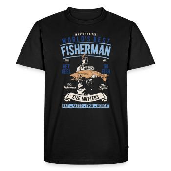Cadeau de pêcheur à la ligne pour les hommes pêchant des dictons drôles - T-shirt Premium bio Homme - noir - Devant - Nico (187cm)