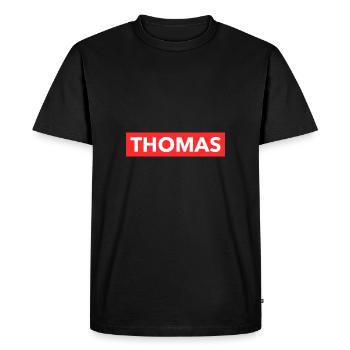 Thomas - Men's Premium Organic T-Shirt - black - Front - Nico (187cm)
