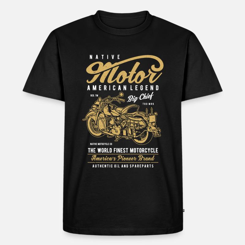 Native Motorcycle - Männer Premium Bio T-Shirt - Schwarz