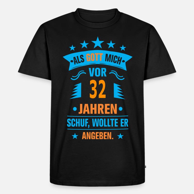 32 - Männer Premium Bio T-Shirt - Schwarz