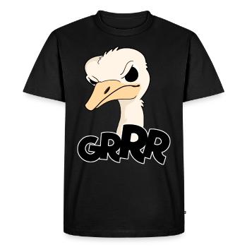 Autruche oiseau cool doux doux en colère GRRR kawaii - T-shirt Premium bio Homme - noir - Devant - Nico (187cm)