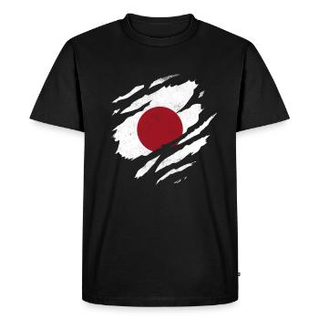 MBA FlagTorn japan - Men's Premium Organic T-Shirt - black - Front - Nico (187cm)