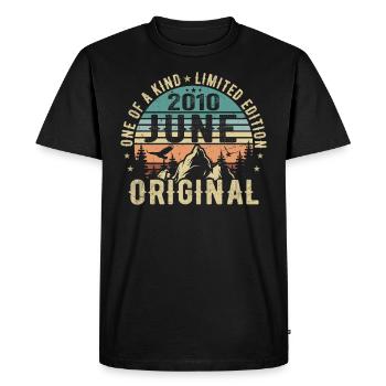 Legendary Since June 2010 Birthday Gift 2010 - Men's Premium Organic T-Shirt - black - Front - Nico (187cm)