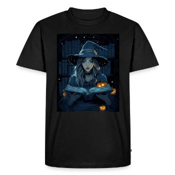 Halloween Cadeau Femmes Sorcière Hommes Enfants Décoration - T-shirt Premium bio Homme - noir - Devant - Nico (187cm)