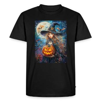Halloween Cadeau Femmes Sorcière Hommes Enfants Décoration - T-shirt Premium bio Homme - noir - Devant - Nico (187cm)