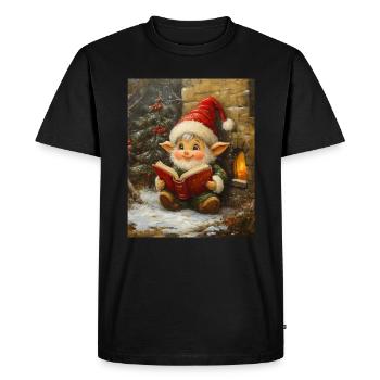 Christmas Elf Women Men Children Christmas - Men's Premium Organic T-Shirt - black - Front - Nico (187cm)