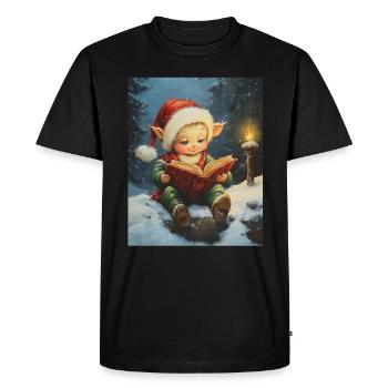 Christmas Elf Women Men Children Christmas - Men's Premium Organic T-Shirt - black - Front - Nico (187cm)