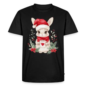Bunny Coffee Christmas Decoration Women Men Children - Men's Premium Organic T-Shirt - black - Front - Nico (187cm)