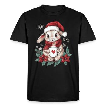 Bunny Coffee Christmas Decoration Women Men Children - Men's Premium Organic T-Shirt - black - Front - Nico (187cm)