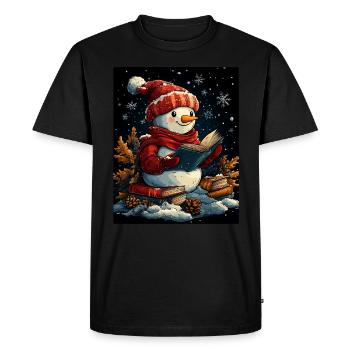 Snowman Christmas Decoration Women Men Children - Men's Premium Organic T-Shirt - black - Front - Nico (187cm)