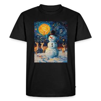 Snowman Christmas Decoration Women Men Children - Men's Premium Organic T-Shirt - black - Front - Nico (187cm)