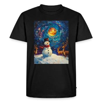 Snowman Christmas Women Men Children - Men's Premium Organic T-Shirt - black - Front - Nico (187cm)