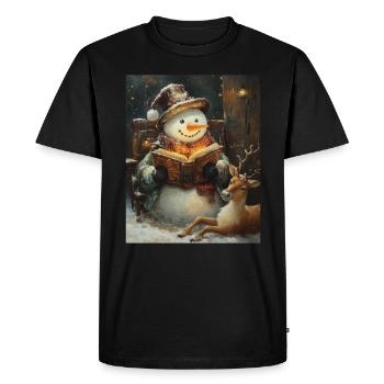 Snowman Christmas Women Men Children - Men's Premium Organic T-Shirt - black - Front - Nico (187cm)