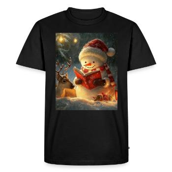 Snowman Christmas Women Men Children - Men's Premium Organic T-Shirt - black - Front - Nico (187cm)