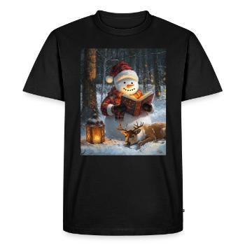 Snowman Christmas Women Men Children - Men's Premium Organic T-Shirt - black - Front - Nico (187cm)