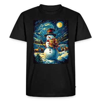 Snowman Christmas Women Men Children - Men's Premium Organic T-Shirt - black - Front - Nico (187cm)