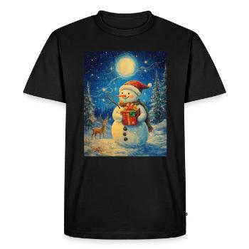 Snowman Christmas Women Men Children - Men's Premium Organic T-Shirt - black - Front - Nico (187cm)