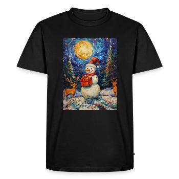 Snowman Christmas Women Men Children - Men's Premium Organic T-Shirt - black - Front - Nico (187cm)