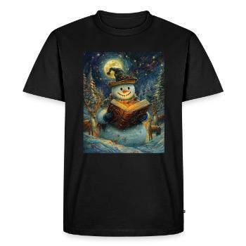 Snowman Christmas Decoration Women Men Children - Men's Premium Organic T-Shirt - black - Front - Nico (187cm)