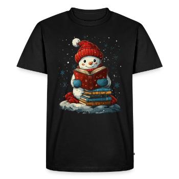 Snowman Christmas Decoration Women Men Children - Men's Premium Organic T-Shirt - black - Front - Nico (187cm)