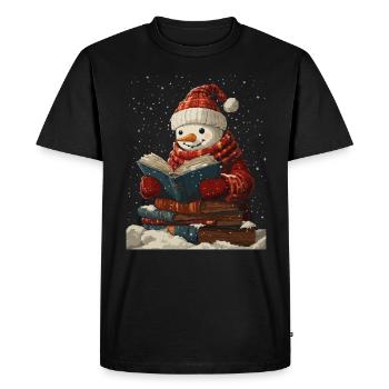 Snowman Christmas Decoration Women Men Children - Men's Premium Organic T-Shirt - black - Front - Nico (187cm)